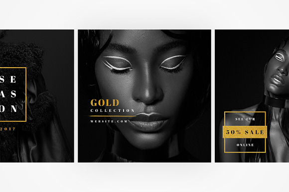 Instagram Glitter Gold Pack in Instagram Templates - product preview 3