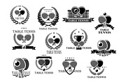 Table tennis vector icons tournament award badges