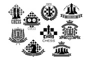 Vector chess icons for game club contest