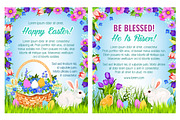 Easter spring holidays poster template design