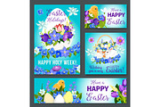 Easter greeting vector paschal banner poster card