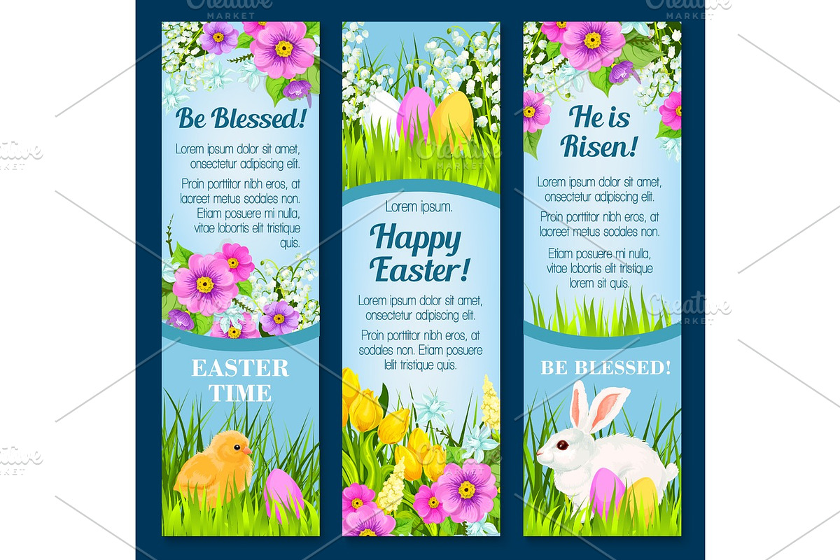 Easter vector banners for paschal greetings in Graphics - product preview 8