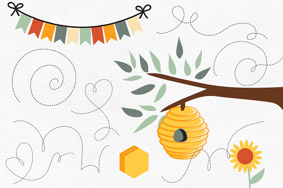 Cute Bumble Bee Honey Graphic Bundle in Illustrations - product preview 2