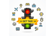 Get Taxi Concept. Vector