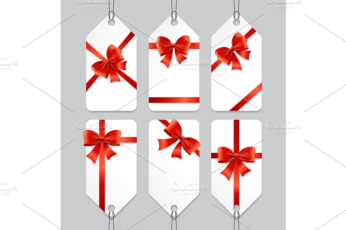 Sale or Present Bow Labels Set in Illustrations - product preview 8