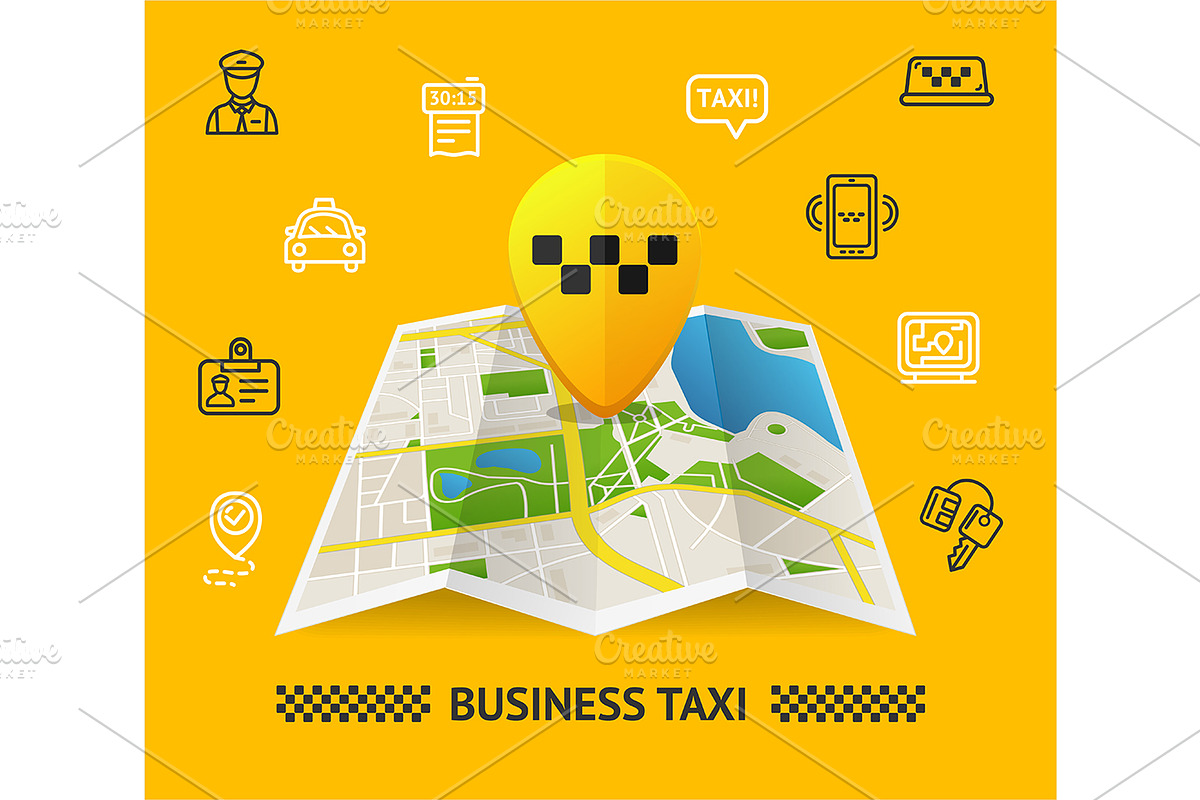 Taxi Services Concept. Vector in Illustrations - product preview 8