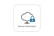 Secure Connection Icon. Flat Design.