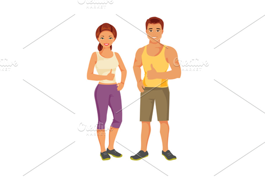 Sports man and woman in Illustrations - product preview 8