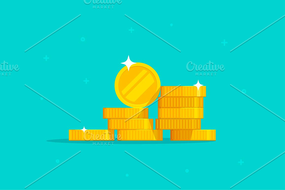 Coins Money Stack Vector in Illustrations - product preview 8