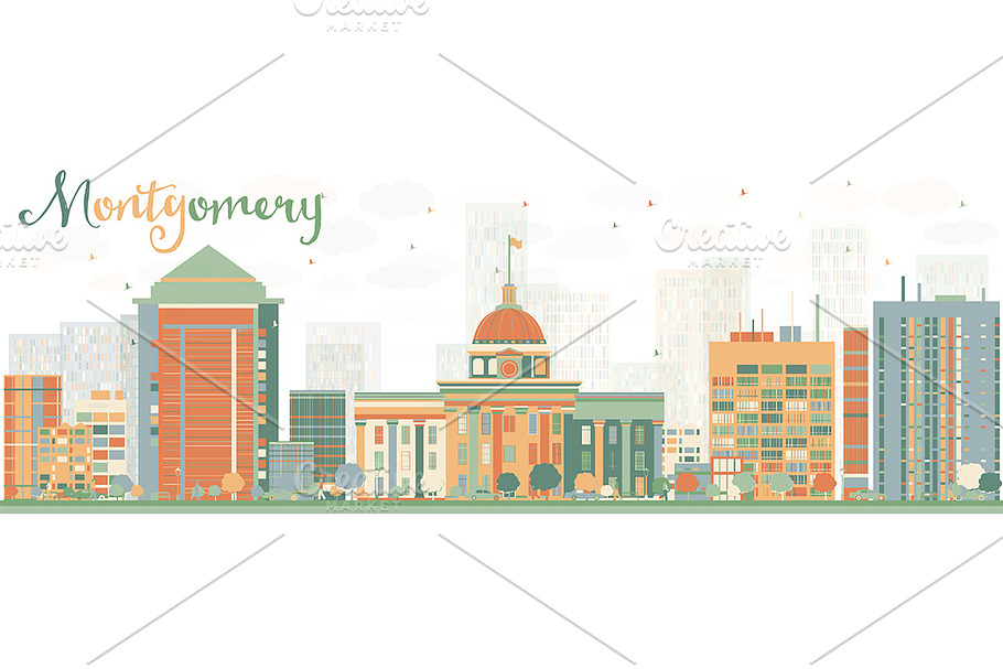 Abstract Montgomery Skyline  in Illustrations - product preview 8