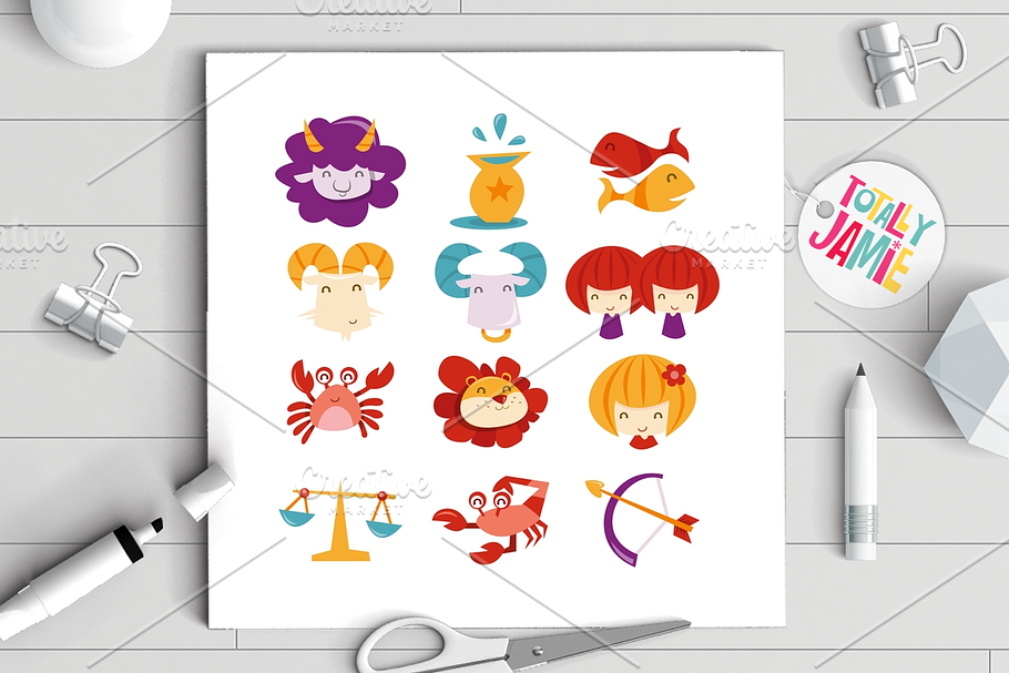 Super Cute Horoscope Signs in Illustrations - product preview 8