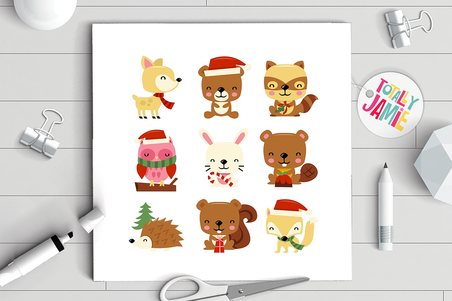Christmas Woodland Creatures in Illustrations - product preview 8