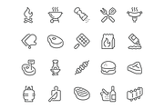 Line Barbecue Icons