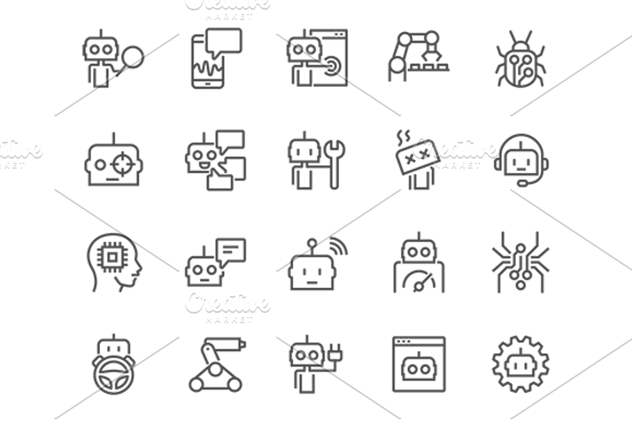 Line Bot Icons in Graphics - product preview 8