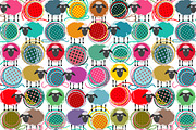 Seamless Sheep Patterns Collection