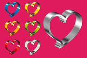 Metallic Valentine hearts