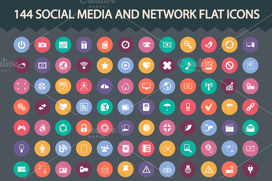 Social media and network icons in Graphics - product preview 8