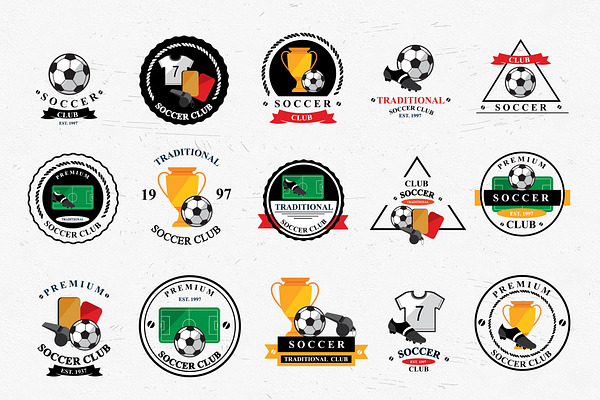 Set of vector soccer icons 