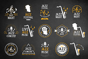 Set of vector jazz icons