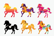 Set of vector horse icons