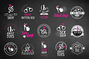 Set of vector sex shop icons