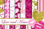Love and Kisses digital paper