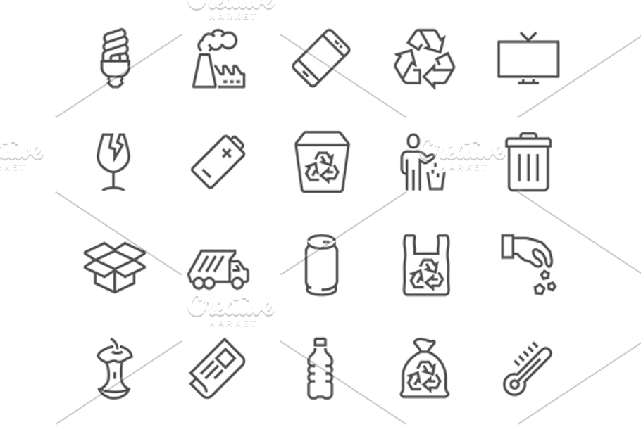 Line Garbage Icons in Simple Line Icons - product preview 8