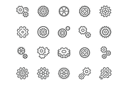 Line Gear Icons