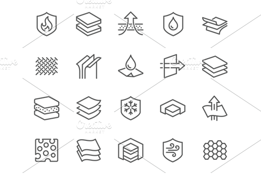 Line Layered Material Icons in Graphics - product preview 8