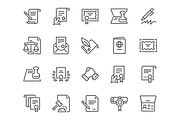 Line Legal Documents Icons