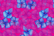 Hydrangea floral seamless pattern