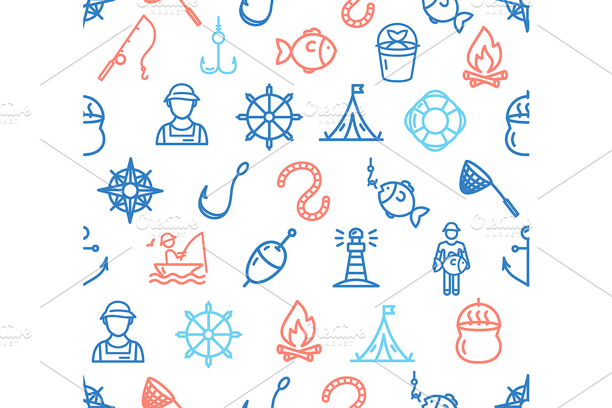 Fishing Sport Pattern Background in Patterns - product preview 8