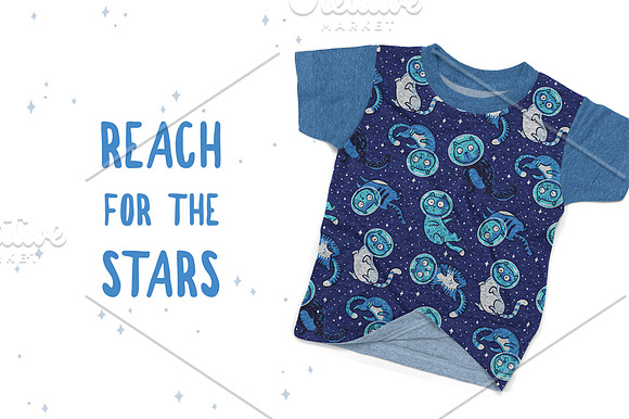 Galaxy cats pattern and set in Patterns - product preview 6