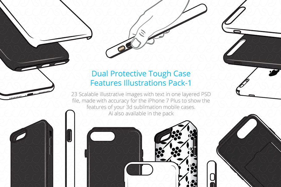 3D Tough Dual PhoneCase Illustration
