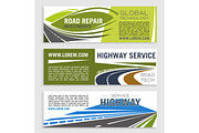 Road construction and repair banner template set