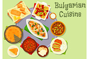 Bulgarian cuisine dinner icon for food design