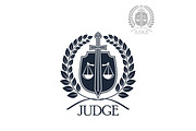 Lawyer firm, judge and law office symbol