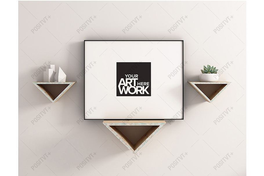 Frame Mockup Triangle Shelves in Print Mockups - product preview 8