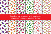 Seamless backgrounds with vegetables