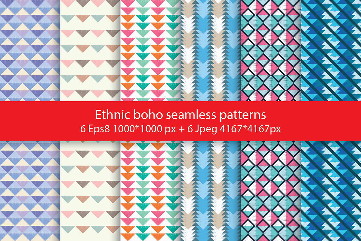Ethnic boho seamless patterns in Patterns - product preview 8