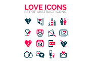 Set of Valentine day or love icons