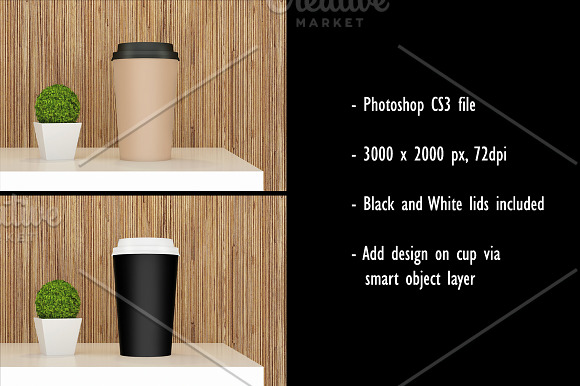 Paper Coffee Cup Mockup V2 in Product Mockups - product preview 3