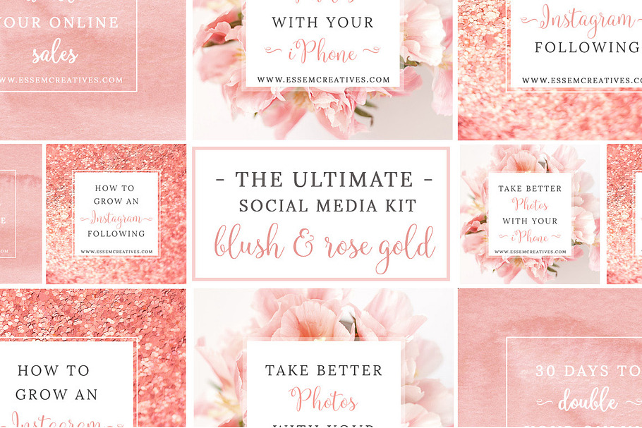 Pink Rose Gold Social Media Template