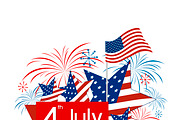 USA 4 july independence day design