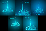 Set of technology image of Dubai