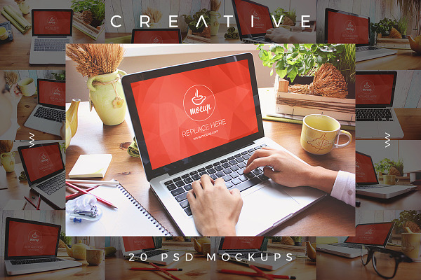 20 PSD Macbook Mockups Creative