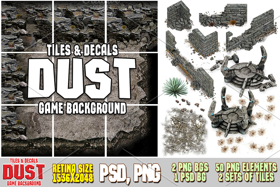 DUST 2D MAP TILES AND DECALS in Objects - product preview 8