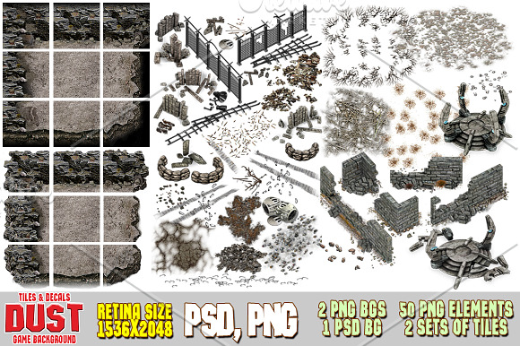 DUST 2D MAP TILES AND DECALS in Objects - product preview 3