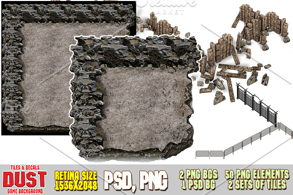 DUST 2D MAP TILES AND DECALS in Objects - product preview 7