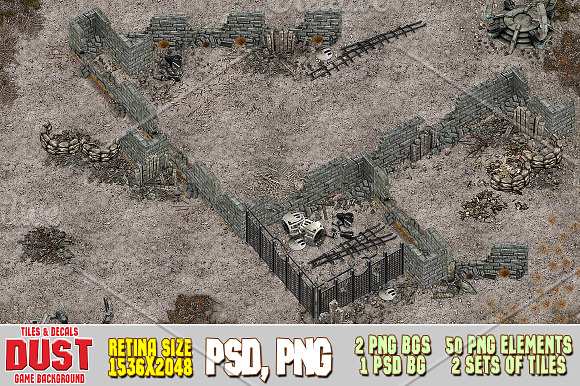 DUST 2D MAP TILES AND DECALS in Objects - product preview 9